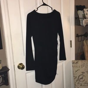 Long sleeve Bodycon single side rouched mini dress
